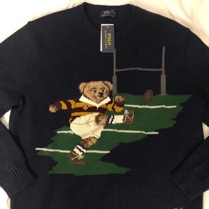 Polo Mens Football Rugby Bear Sweater 